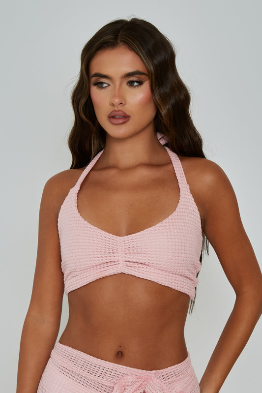 Ella Pink Halter Top / MADE TO ORDER