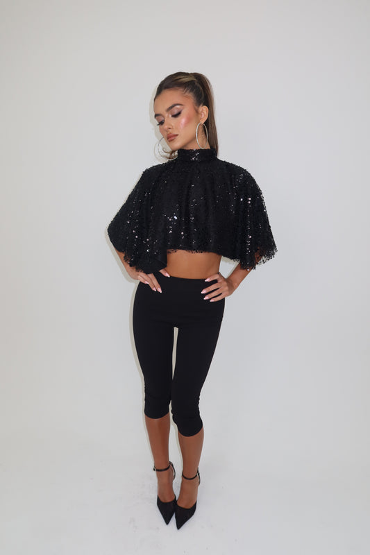Crystal Beaded Cape Only / MADE TO ORDER