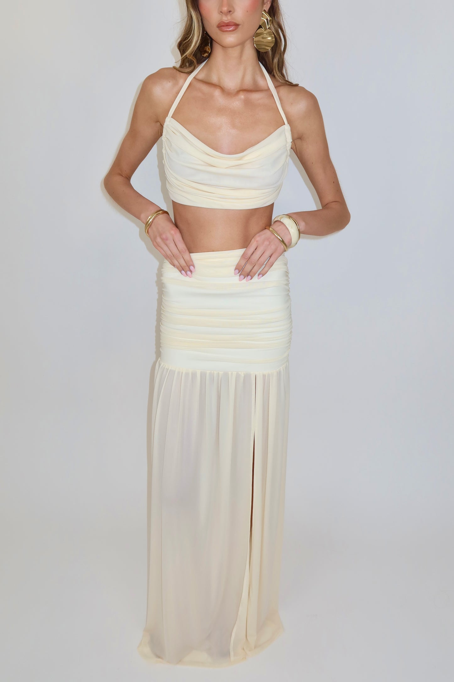 Belle Cream Mesh Maxi Set / MADE TO ORDER