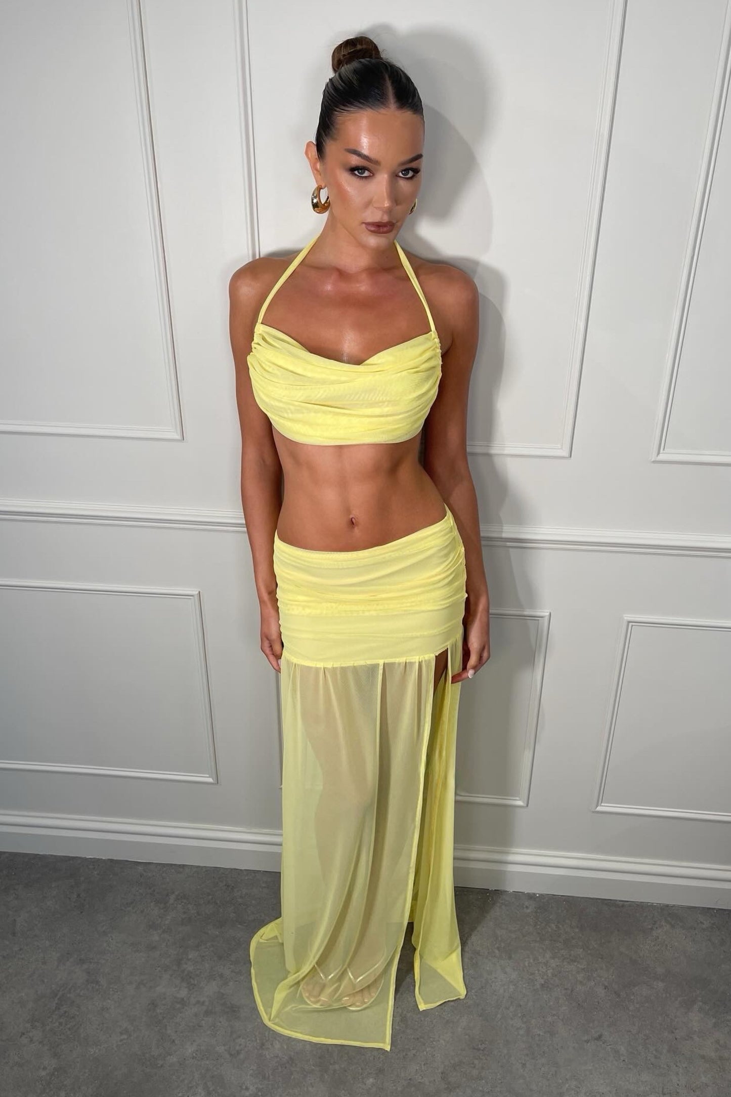 Holly Yellow Mesh Maxi Set / MADE TO ORDER