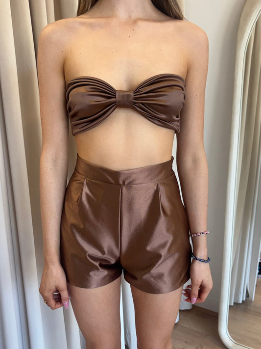 Brown 3 Piece Set Cape & Co-Ord / IN STOCK