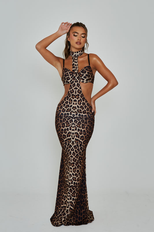 Giselle Leopard Cut Out Maxi / MADE TO ORDER