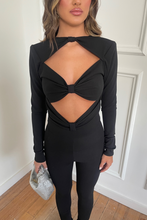 Load image into Gallery viewer, Demi Black Cut Out Catsuit / PRE ORDER