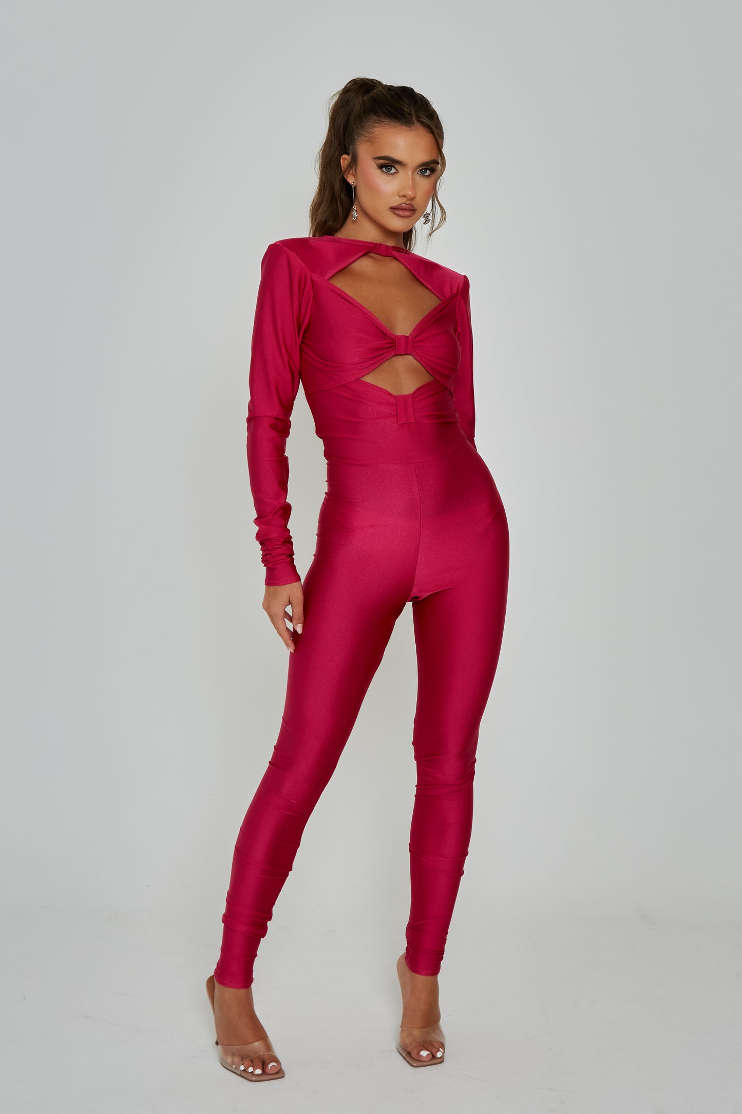 Demi Hot Pink Cut Out Catsuit / MADE TO ORDER