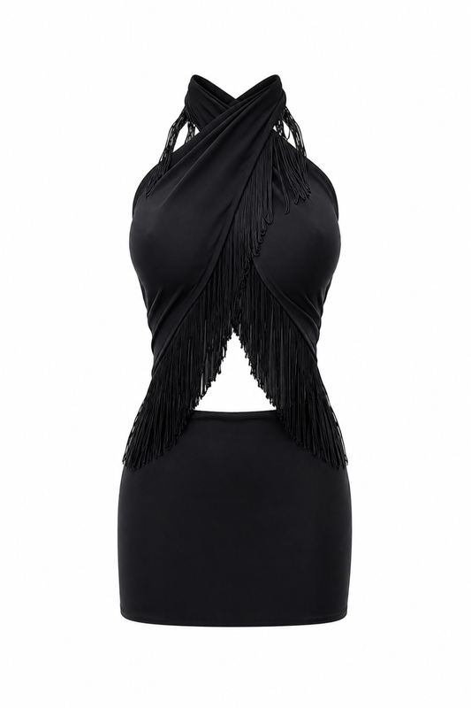 ‘Vienna’ Black Tassel Fringe Set / MADE TO ORDER