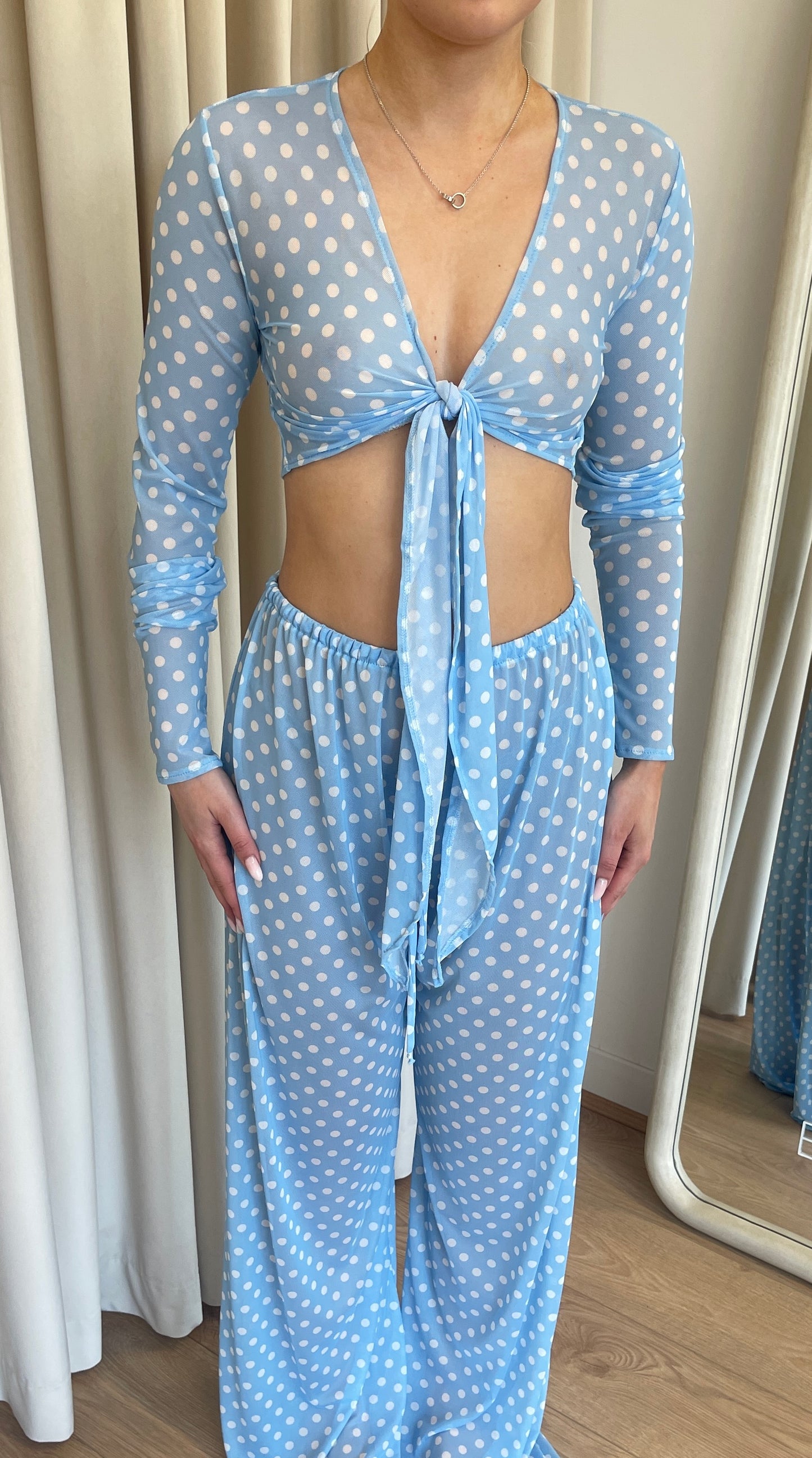 Blue Polkadot Mesh Set / IN STOCK
