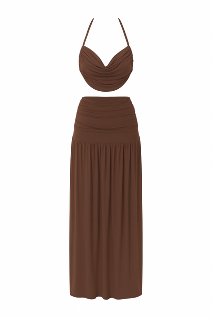 Holly Brown Mesh Maxi Set / MADE TO ORDER