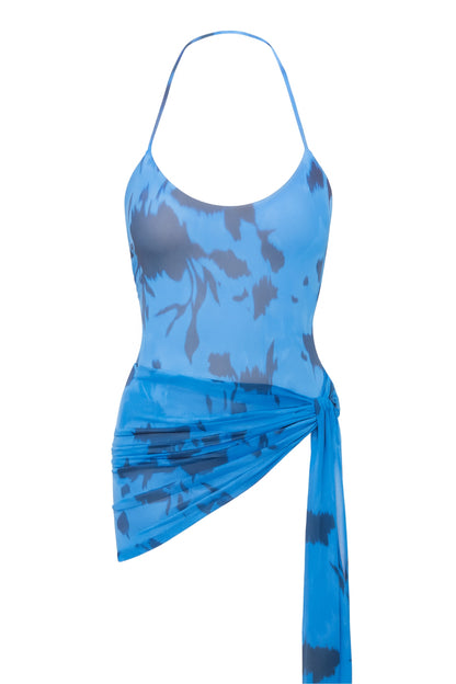 Ellie Blue Print Bodysuit & Mini Set / MADE TO ORDER