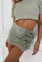 Load image into Gallery viewer, Flora Khaki Flower Mini Skirt / PRE ORDER
