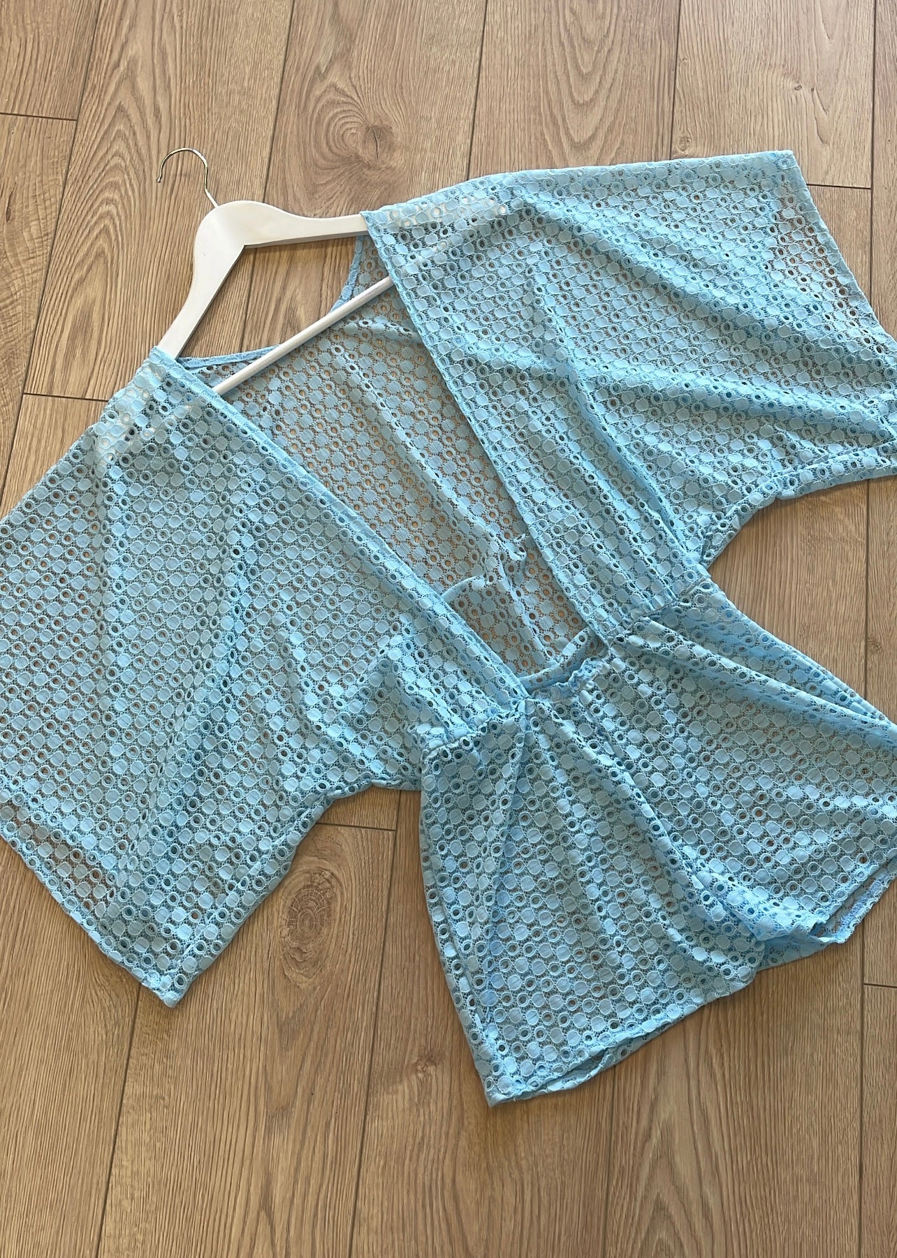 Baby Blue Crochet Playsuit / IN STOCK