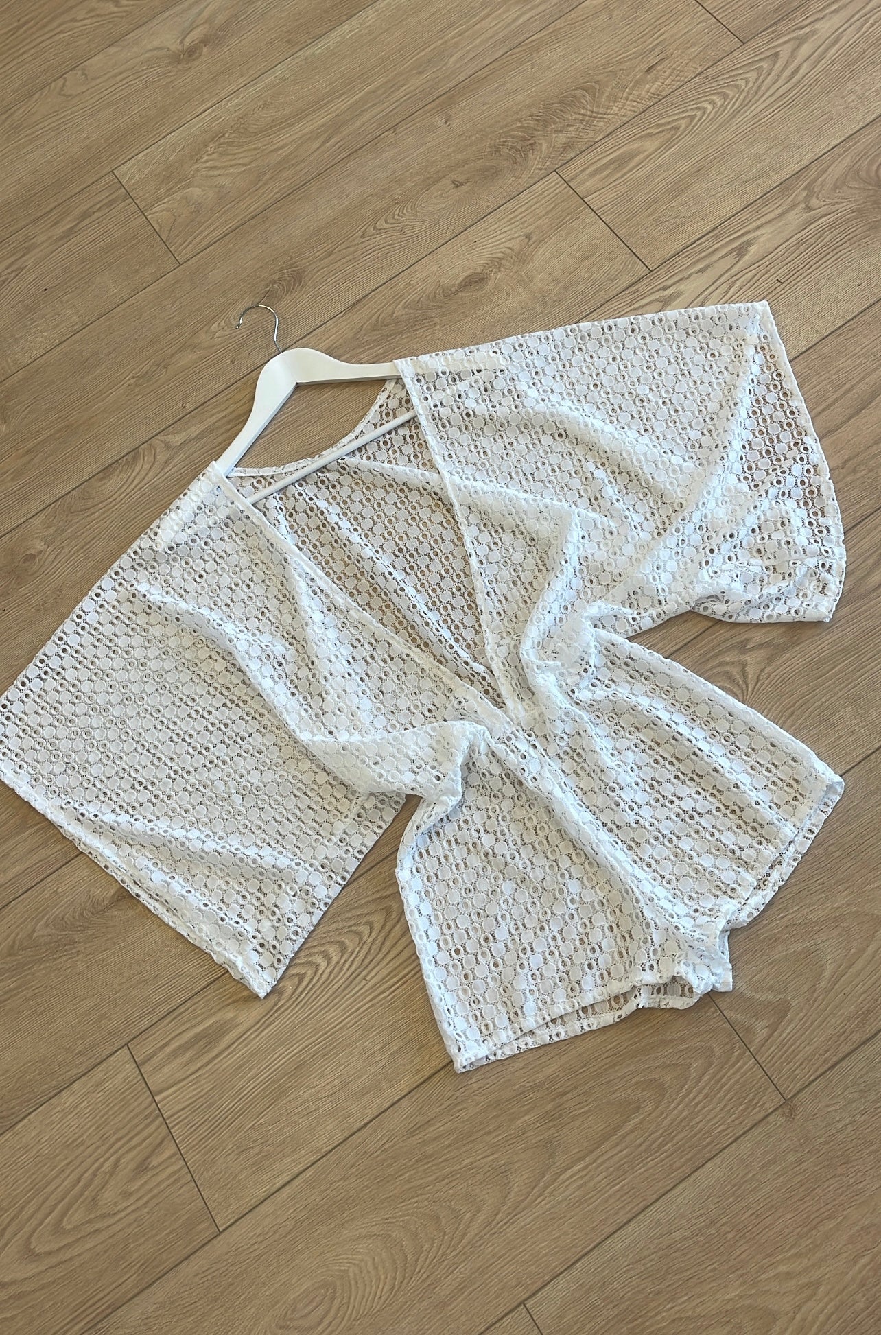 White Crochet Playsuit / IN STOCK