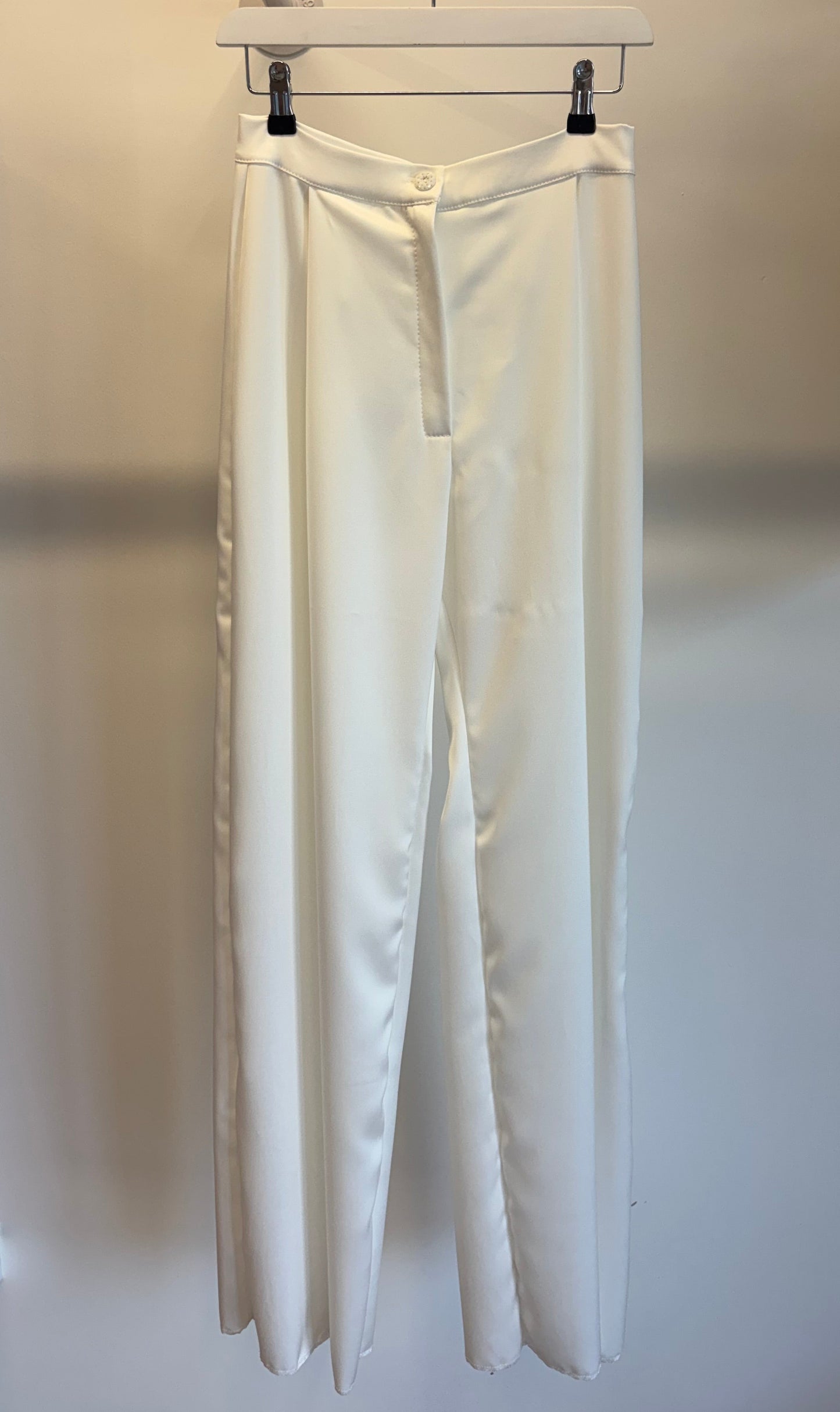 Ivory White Wide Leg Suit Pants / IN STOCK