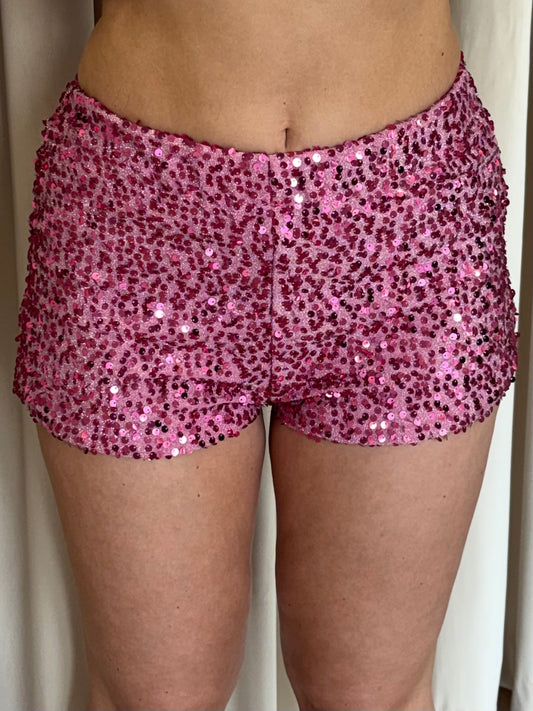 Pink Sequin Shorts / IN STOCK