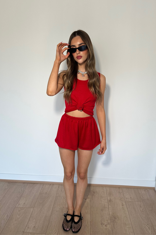Kaia Red Knit Set / MADE TO ORDER