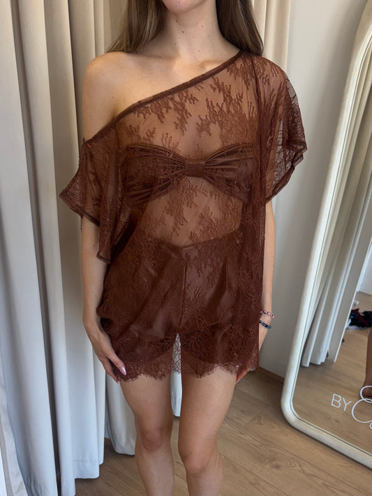 Brown 3 Piece Set Cape & Co-Ord / IN STOCK
