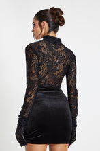 Load image into Gallery viewer, Kylie Black Lace Top With Removable Gloves / PRE ORDER