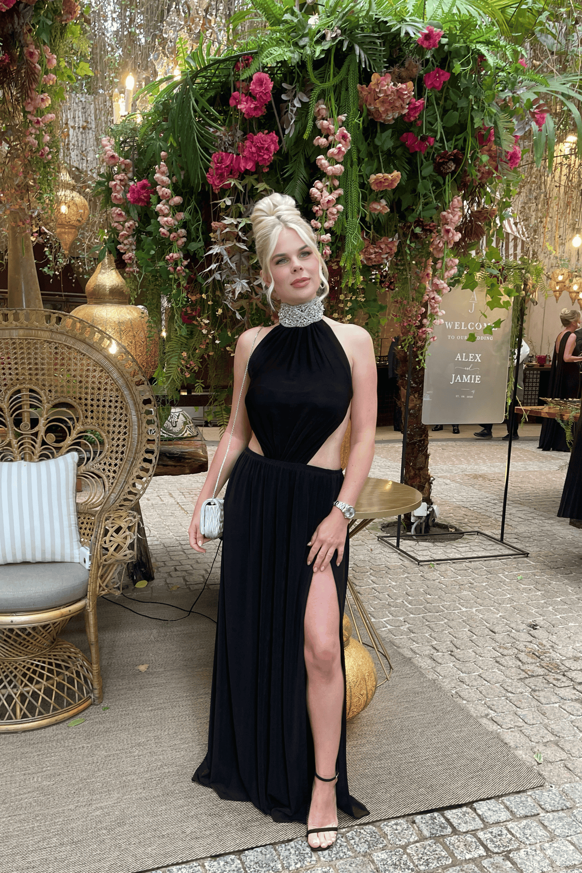 ‘Jess’ Diamanté Black Gown