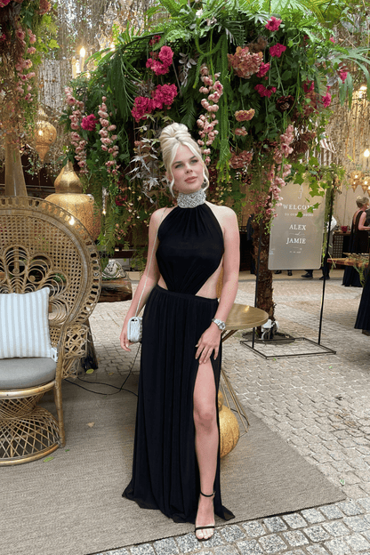 ‘Jess’ Diamanté Black Gown