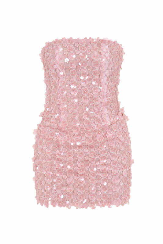 Rosa 3D Flower Mini Dress / MADE TO ORDER