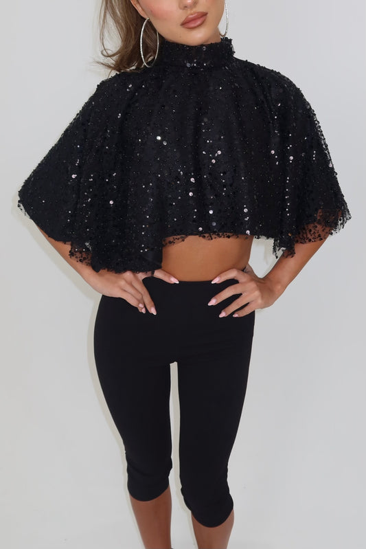 Crystal Cape & Capri Pant Set / MADE TO ORDER