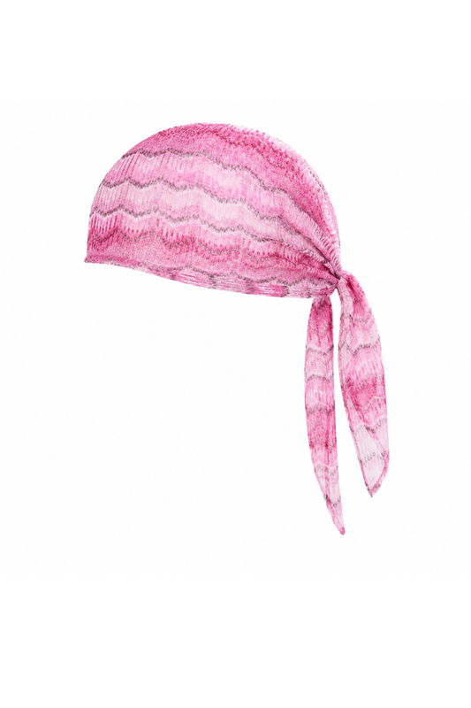 Pink Zigzag Headscarf / MADE TO ORDER