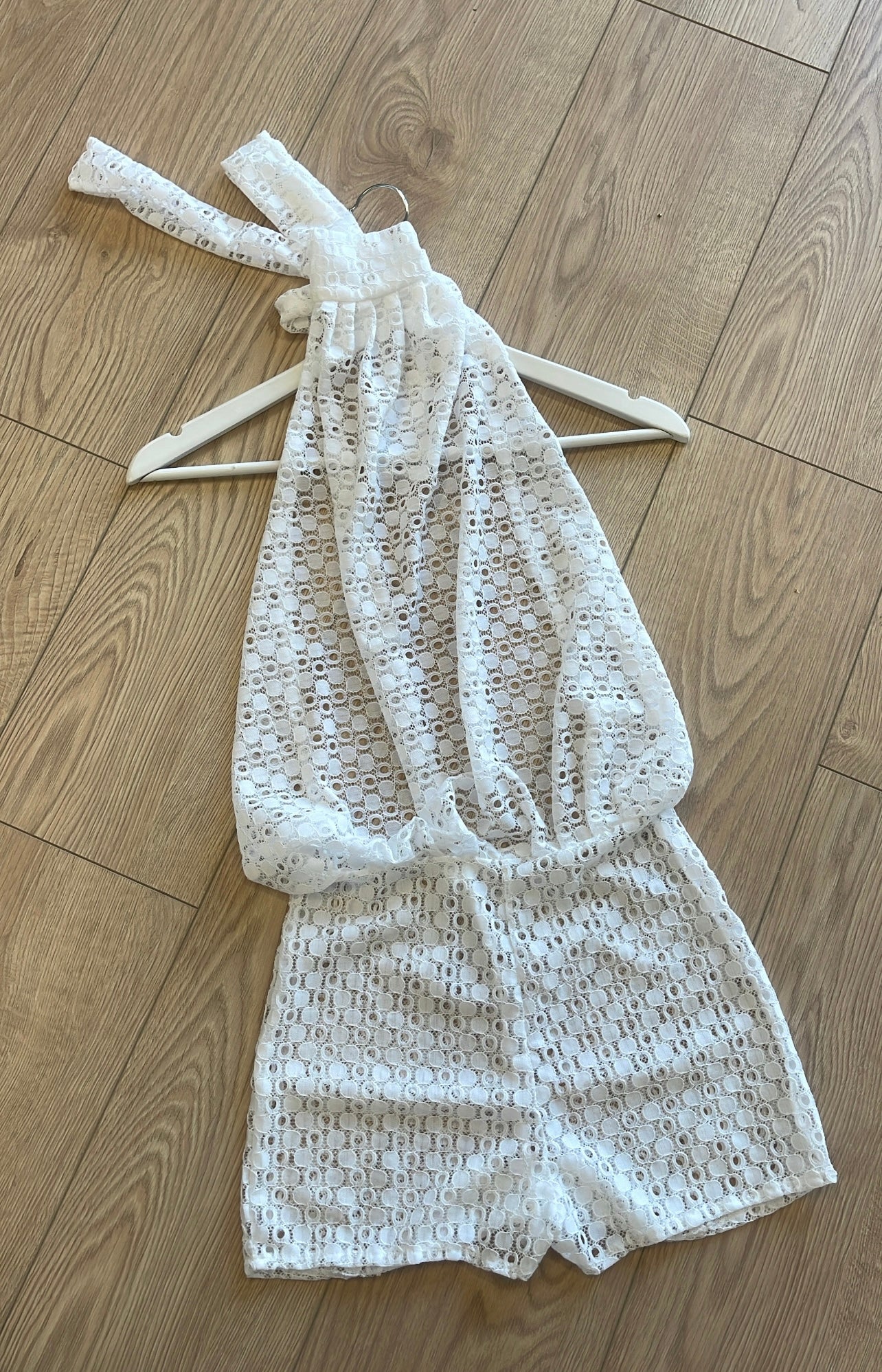 White Crochet Playsuit / IN STOCK