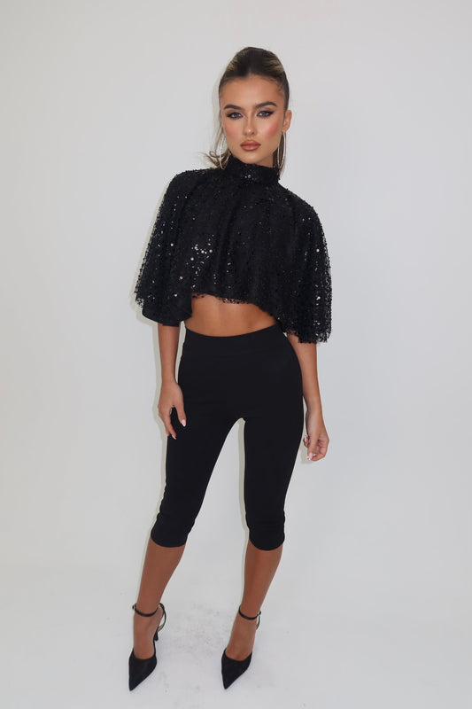 Crystal Cape & Capri Pant Set / MADE TO ORDER