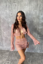 Load image into Gallery viewer, Maya Pink Crochet Mini Co Ord / IN STOCK