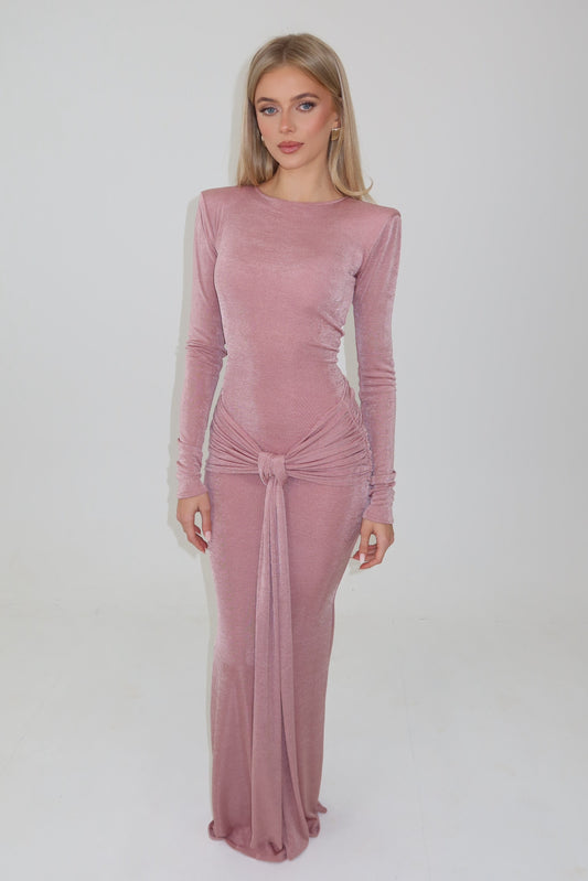 Elsa Dusty Pink Drape Gown / MADE TO ORDER