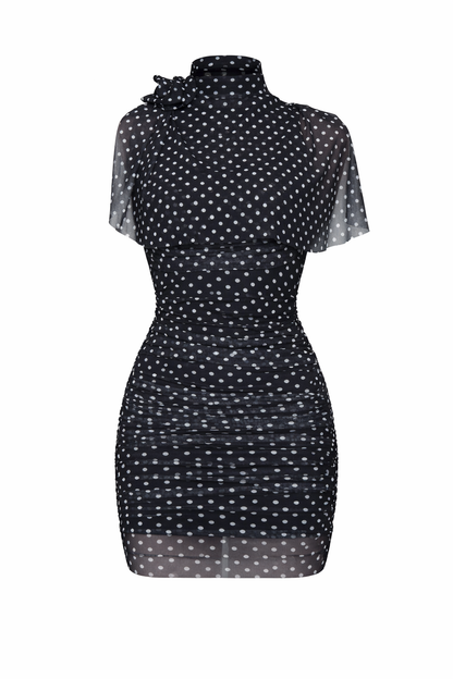 Lorna Black Polkadot Dress / IN STOCK