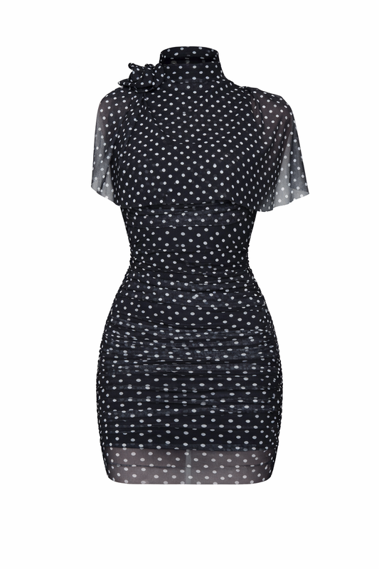 Lorna Black Polkadot Dress / MADE TO ORDER