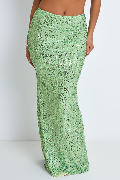 Aria Green Sequin Maxi Set / PRE ORDER