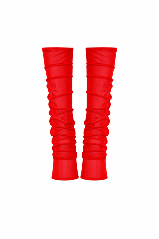 Mesh Leg Warmer Red / MADE TO ORDER