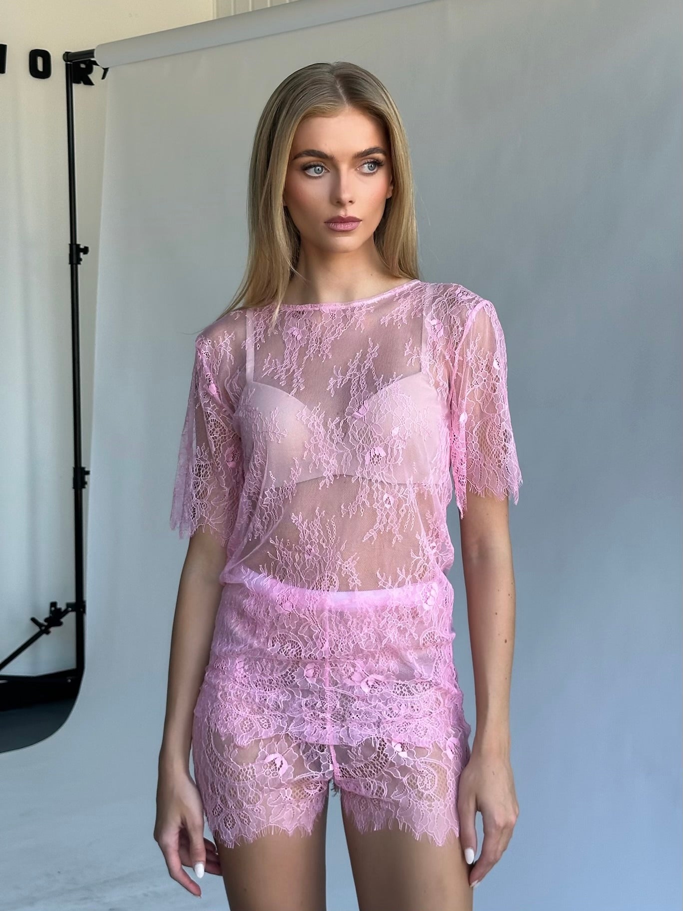 Valencia Pink Lace Set / MADE TO ORDER