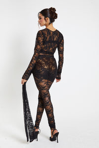 Yasmine Cut Out Lace Catsuit & Skirt / PRE ORDER