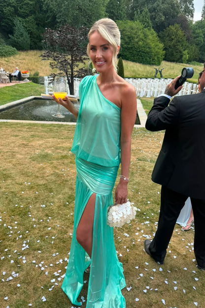 Nicole Green Mesh Metallic Gown / MADE TO ORDER