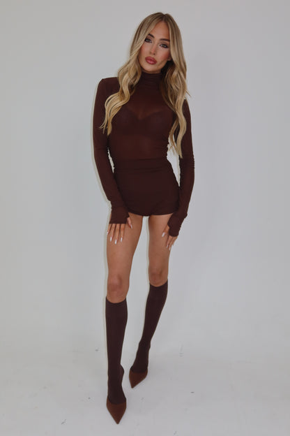 Brown Mesh Short Set / MADE TO ORDER