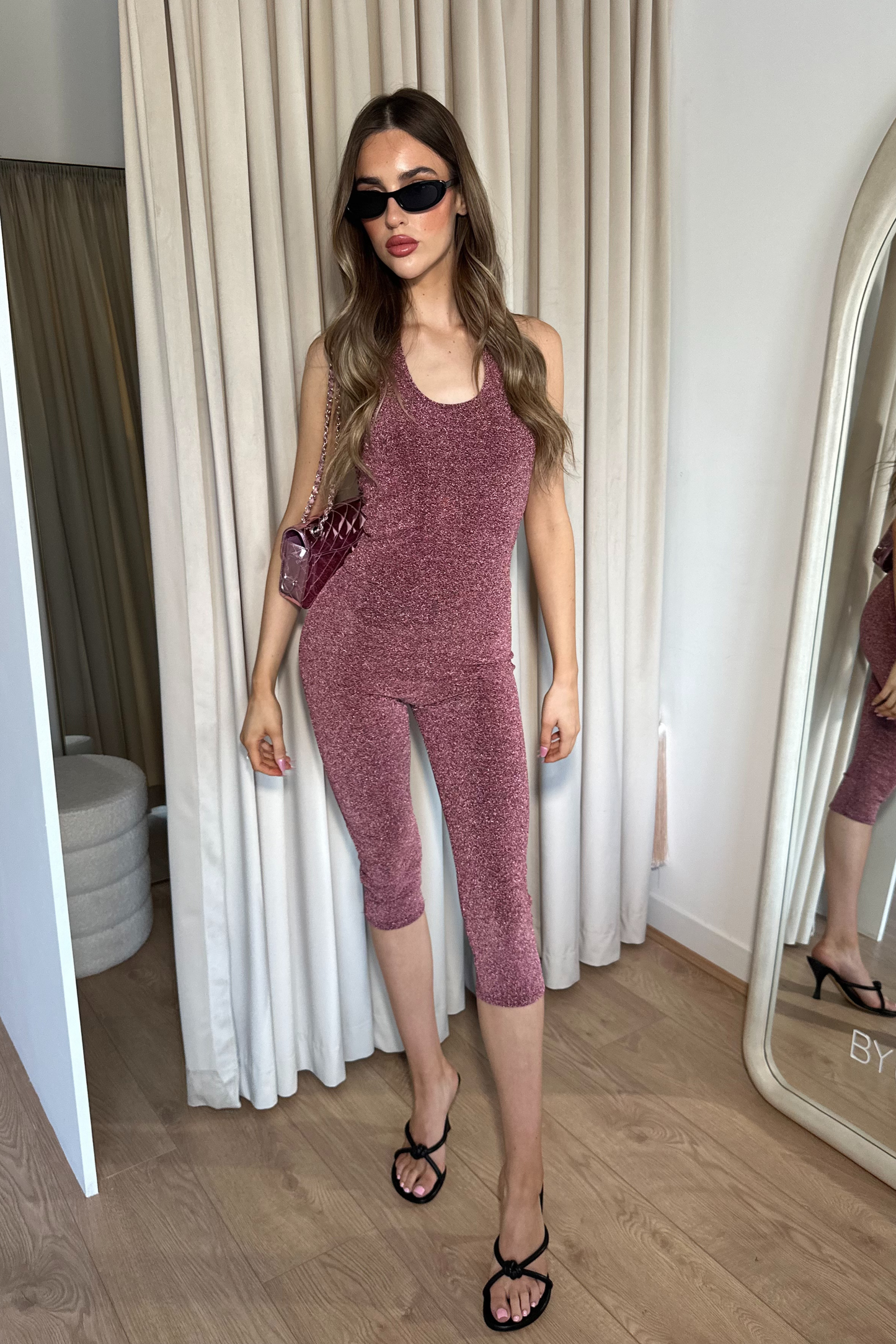 Capri Sparkle Pink Catsuit / IN STOCK