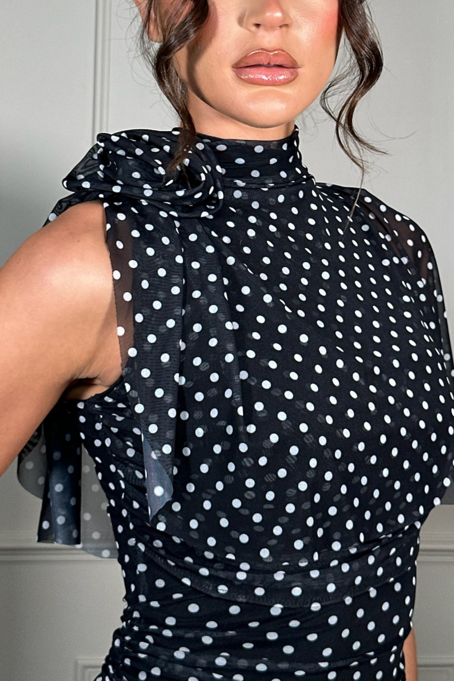 Lorna Black Polkadot Dress / IN STOCK