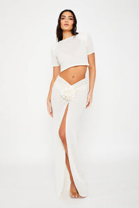 Isla Cream Flower Maxi Skirt / IN STOCK
