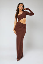 Load image into Gallery viewer, Courtney Chocolate Brown Cut Out Maxi / PRE ORDER