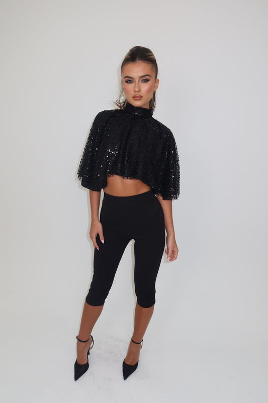 Crystal Beaded Cape Only  / MADE TO ORDER