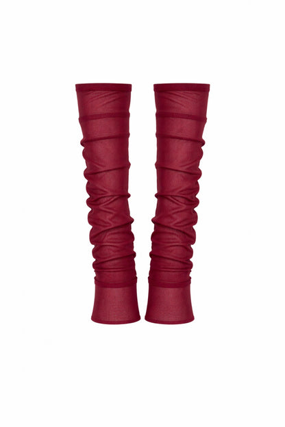 Mesh Leg Warmer Burgundy / MADE TO ORDER