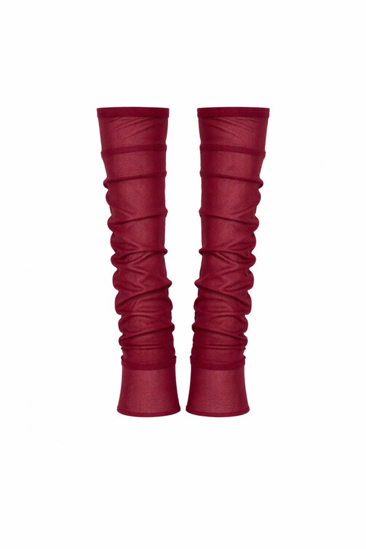 Mesh Leg Warmer Burgundy / MADE TO ORDER