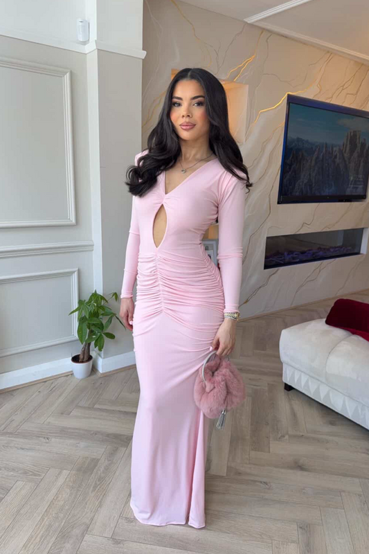Alex Pink Jersey Gown / MADE TO ORDER
