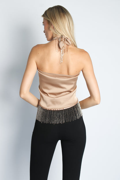Gaia Silk Beaded Multiway Top / MADE TO ORDER