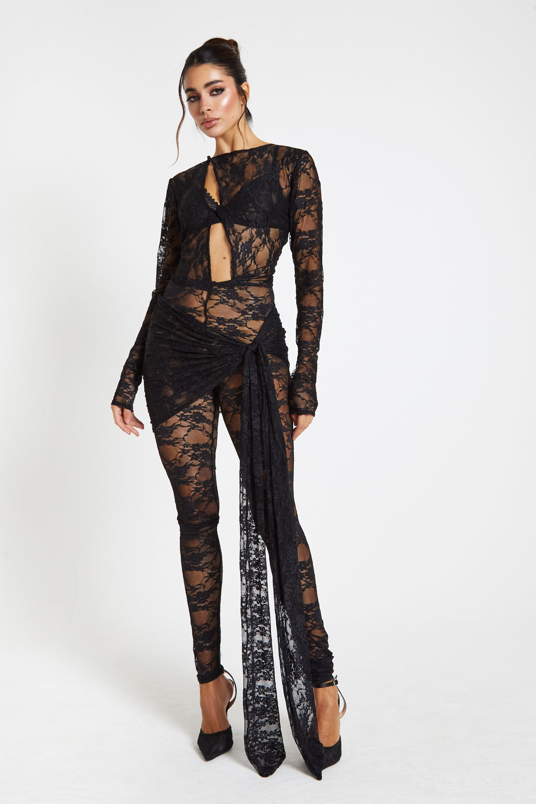 Yasmine Cut Out Lace Catsuit & Skirt / PRE ORDER