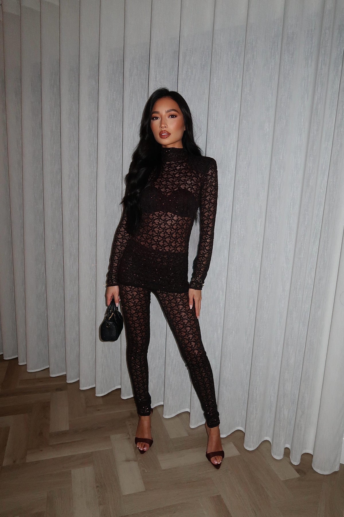 Naomi Dark Chocolate Lace Set