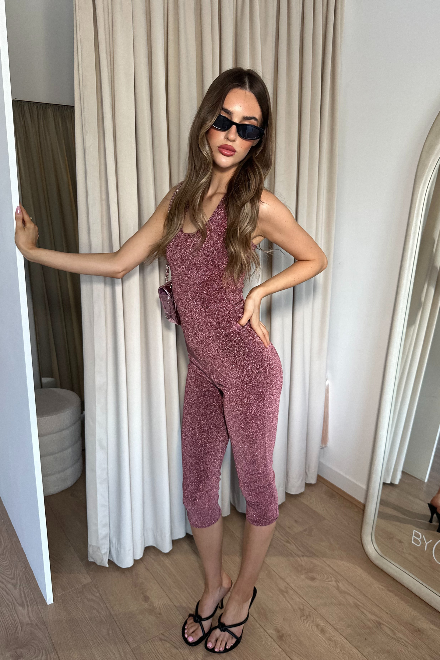 Capri Sparkle Pink Catsuit / MADE TO ORDER
