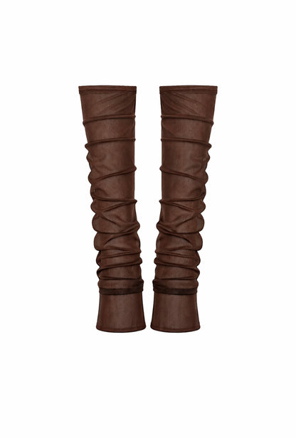 Mesh Leg Warmer Brown / MADE TO ORDER